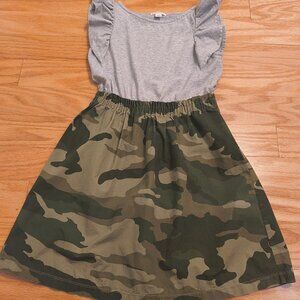 Crewcuts (J.Crew), Flutter Sleeve Camouflage Dress, Girls Size 8 (GU)